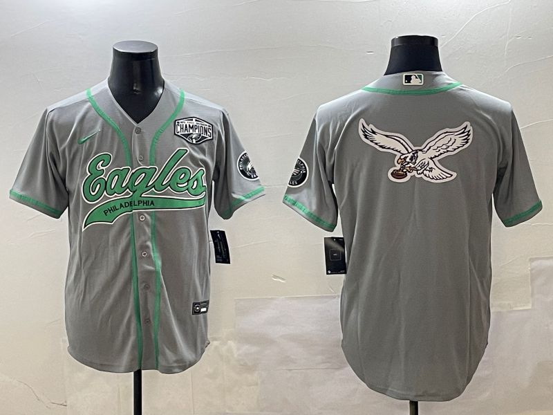 Men Philadelphia Eagles Blank Grey Jointly Name 2025 Nike Limited NFL Jersey style 15->philadelphia eagles->NFL Jersey